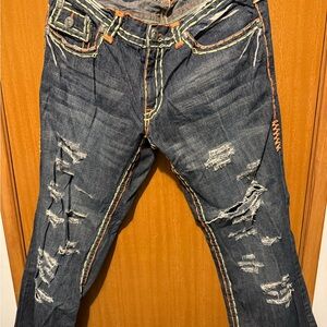 Laguna beach Stylish Distressed Blue Jeans for Men 38x30